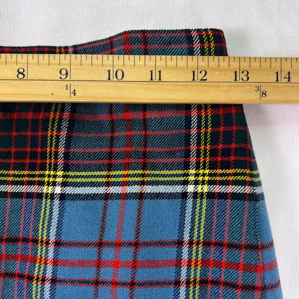 Vintage The Scotch House Women XS Anderson Tartan Kilt Skirt Pleated Wrap Buckle